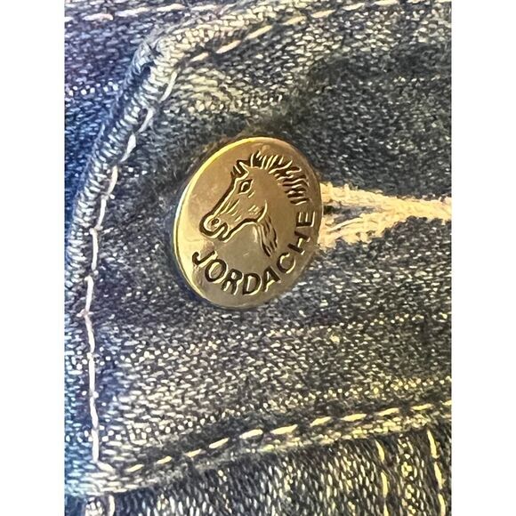 Vintage Jordache Jeans Womens 32 Pinstripe High Rise Horse Head Label Hong Kong - Picture 4 of 9